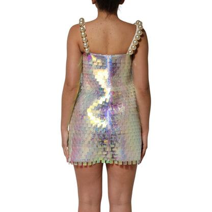 Dolce & Gabbana Multicolor Sequin Holographic Mini Dress Dolce & Gabbana