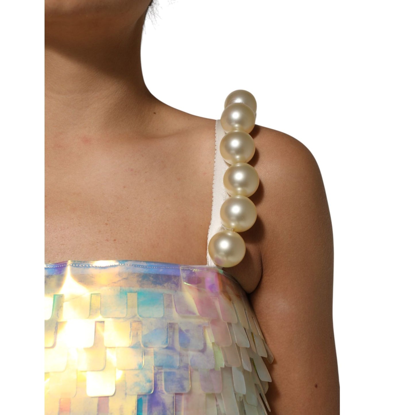 Dolce & Gabbana Multicolor Sequin Holographic Mini Dress Dolce & Gabbana