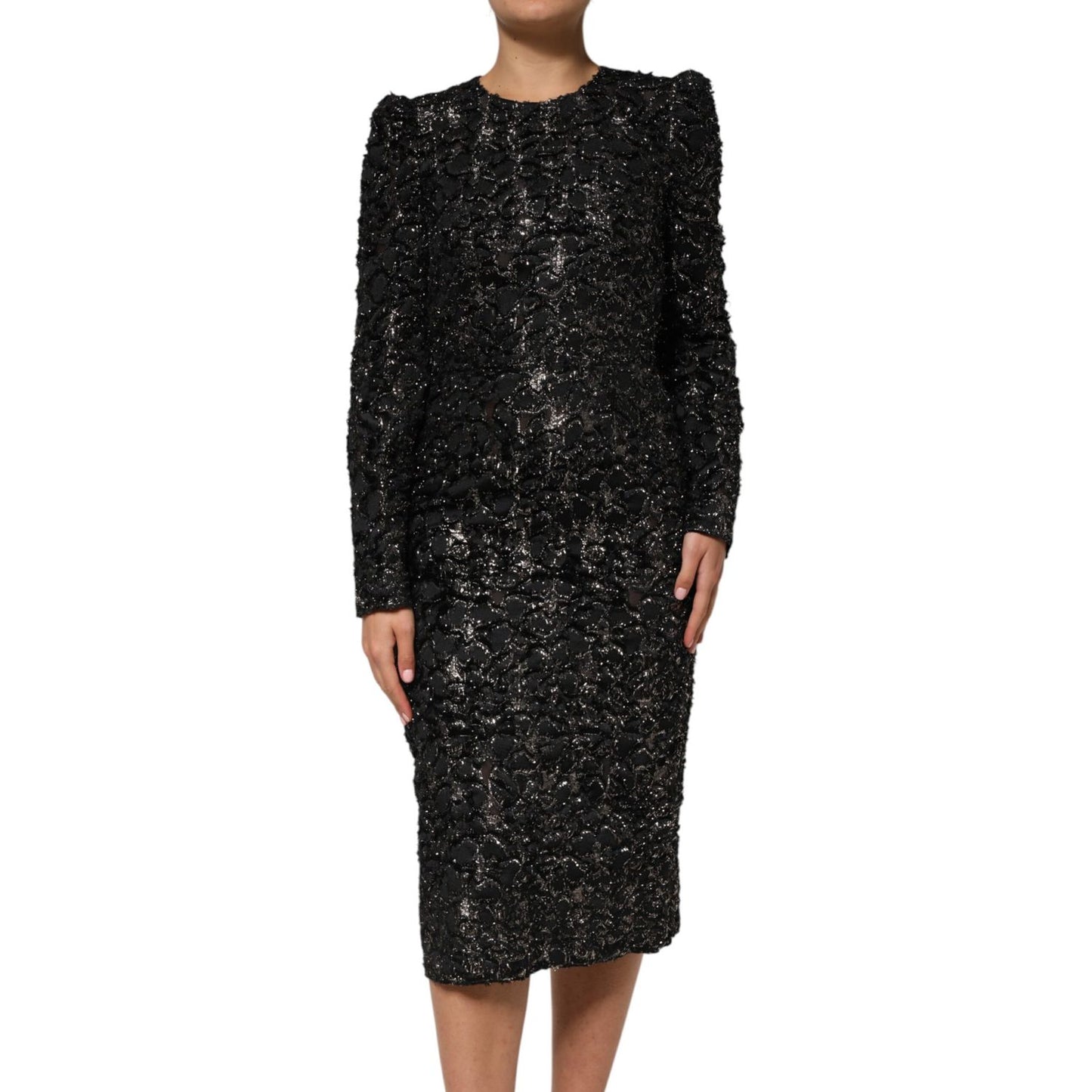 Dolce & Gabbana Black Sequin Bouclé Tweed Sheath Dress Dolce & Gabbana