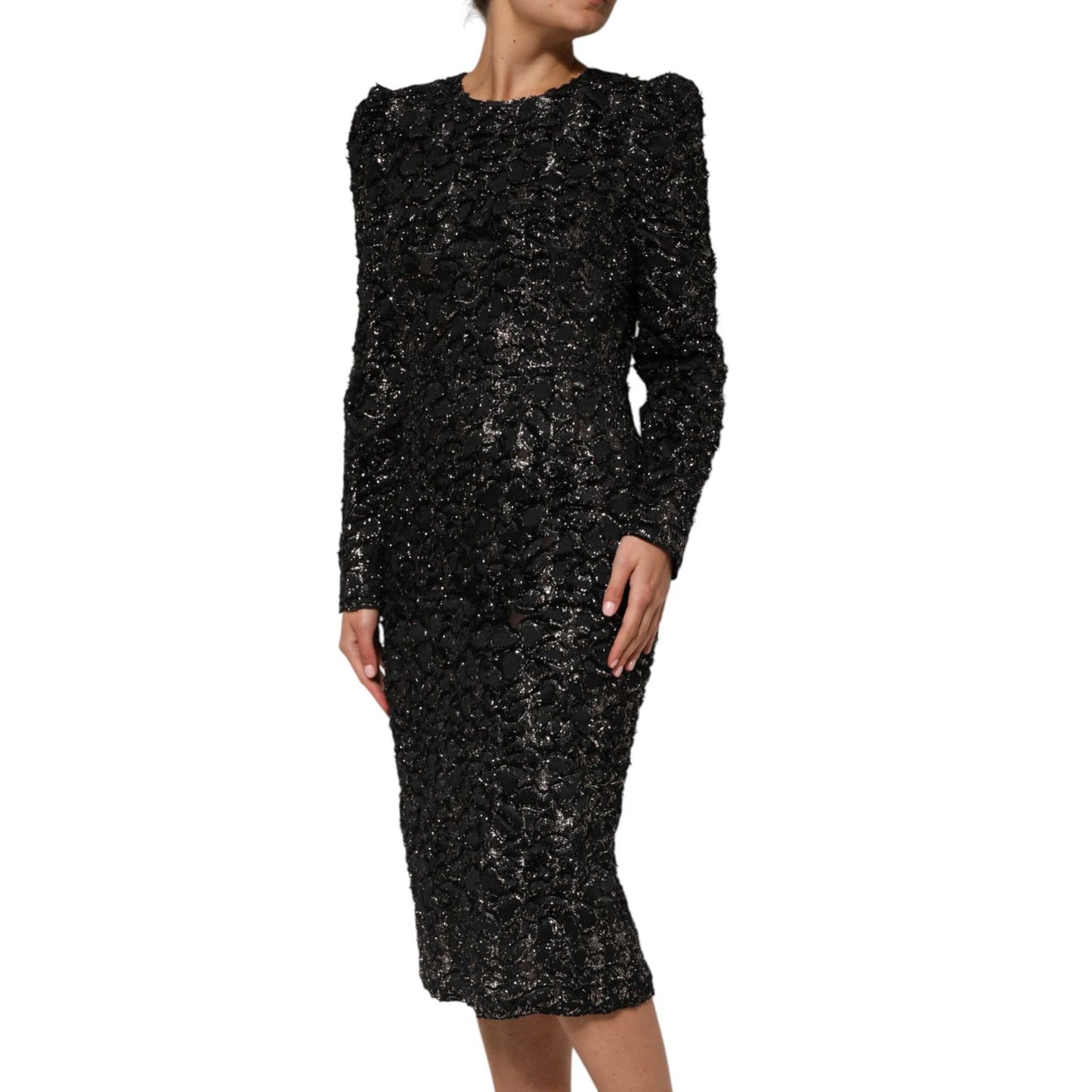 Dolce & Gabbana Black Sequin Bouclé Tweed Sheath Dress Dolce & Gabbana