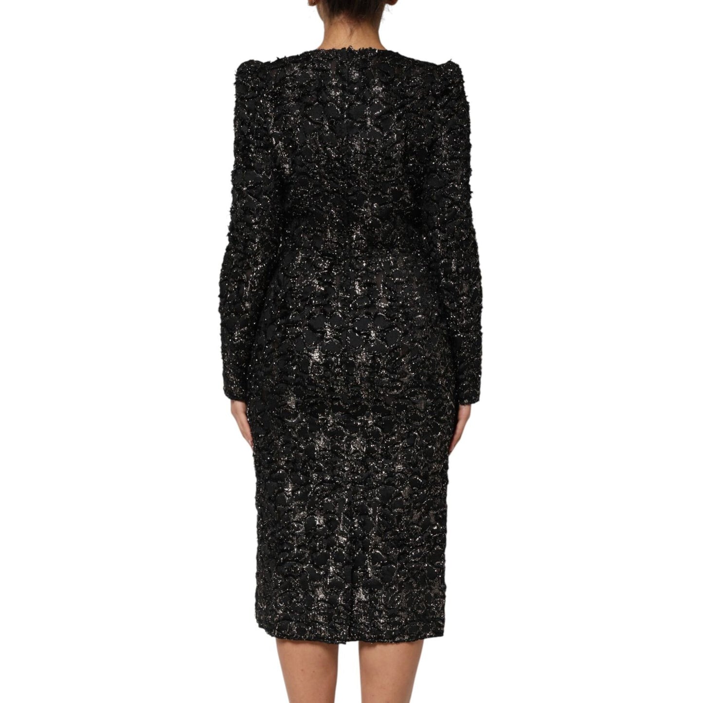 Dolce & Gabbana Black Sequin Bouclé Tweed Sheath Dress Dolce & Gabbana