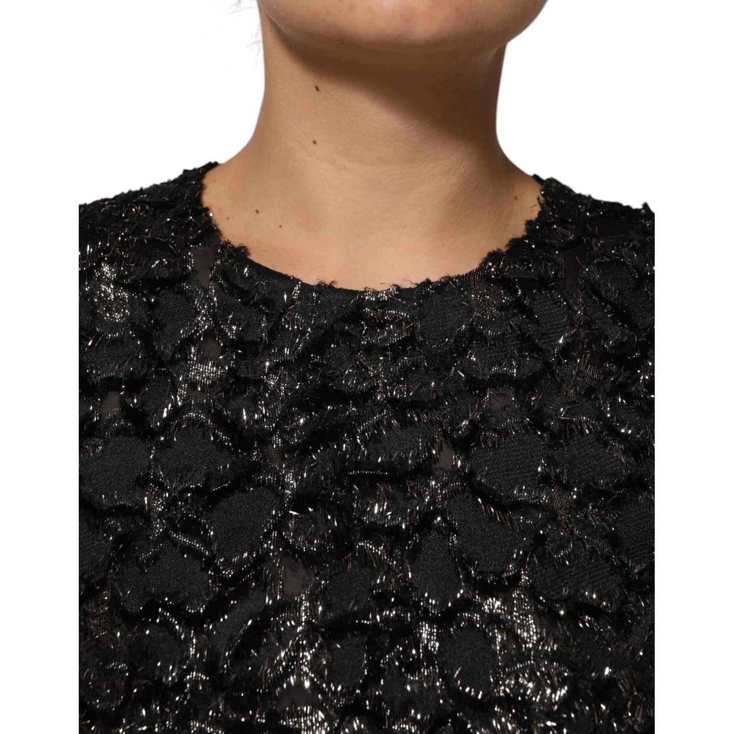 Dolce & Gabbana Black Sequin Bouclé Tweed Sheath Dress Dolce & Gabbana