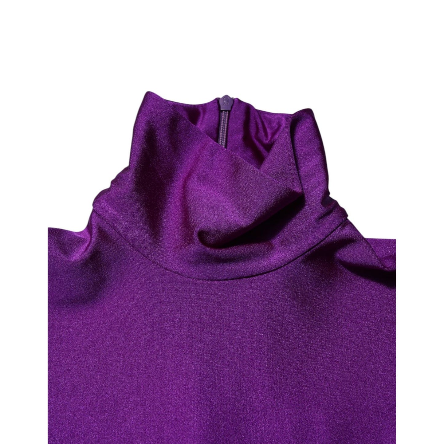 Dolce & Gabbana Purple Nylon Turtleneck Bodycon Jumpsuit Dress Dolce & Gabbana