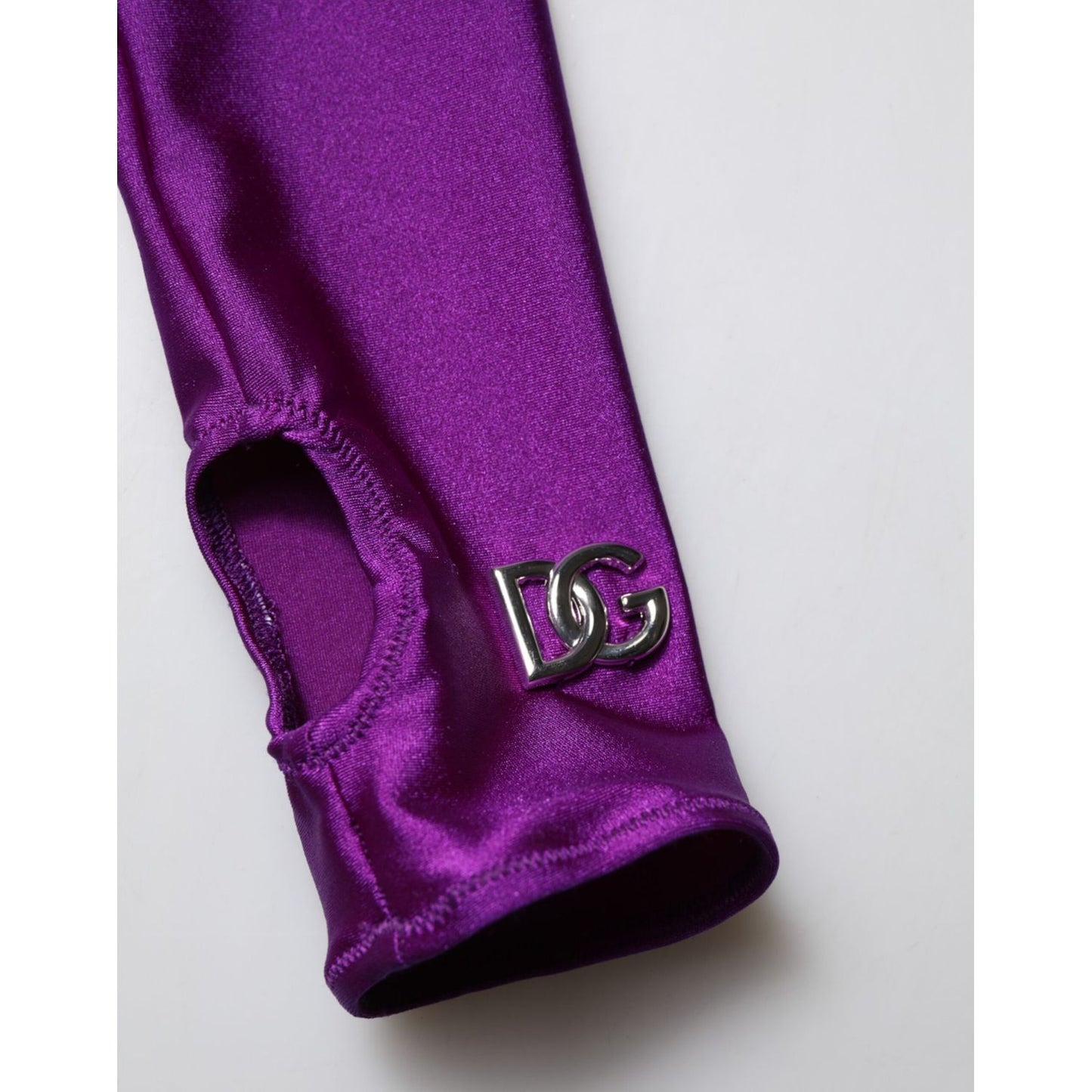 Dolce & Gabbana Purple Nylon Turtleneck Bodycon Jumpsuit Dress Dolce & Gabbana