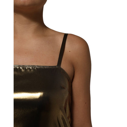 Dolce & Gabbana Metallic Gold Sleeveless A-line Mini Dress Dolce & Gabbana