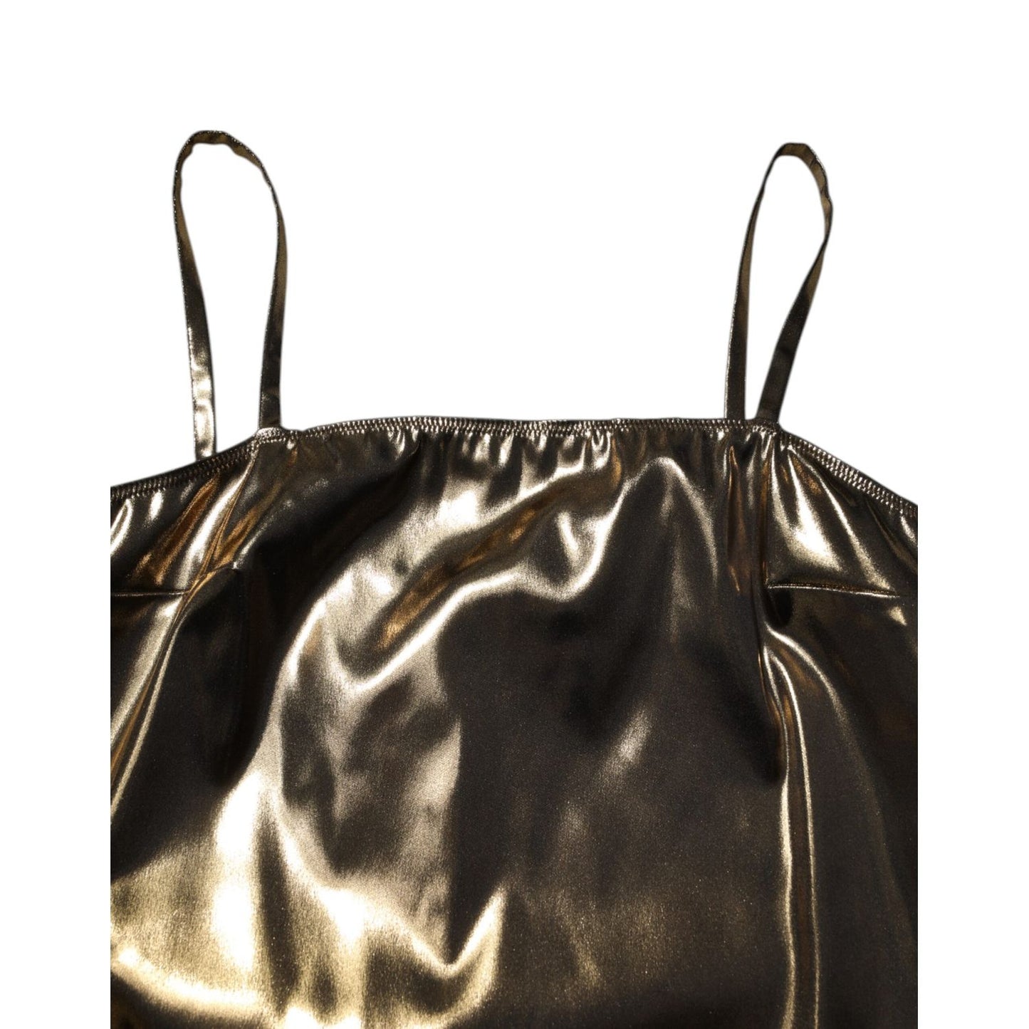 Dolce & Gabbana Metallic Gold Sleeveless A-line Mini Dress Dolce & Gabbana