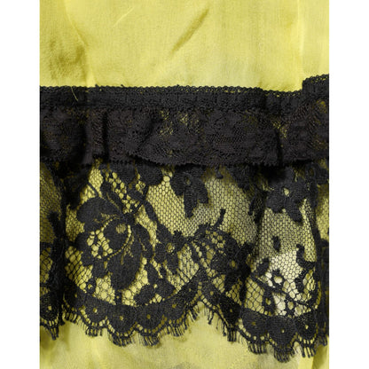 Dolce & Gabbana Yellow Black Babydoll Chemise Lingerie Dress Dolce & Gabbana