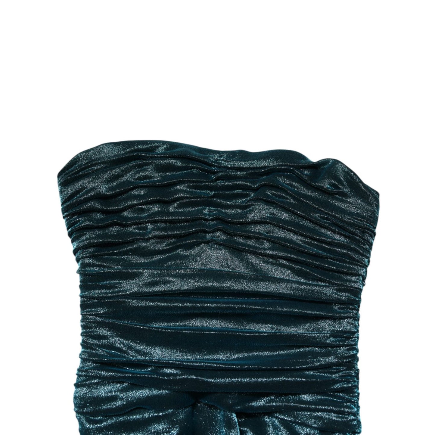 Dolce & Gabbana Green Silk Satin Fitted Strapless Dress Dolce & Gabbana