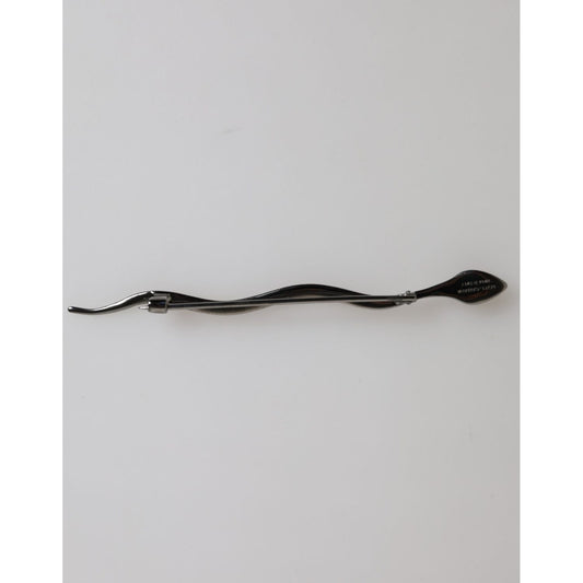 Dolce & Gabbana Black Brass Crystal Spilla Serpente Mens Brooch Pin Dolce & Gabbana