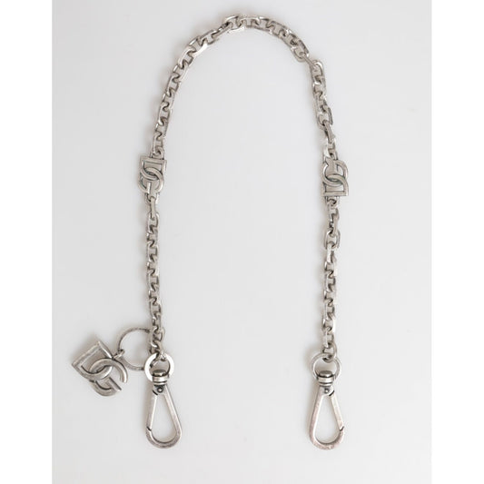 Dolce & Gabbana Silver Tone Brass DG Logo Detailing Chain Men Necklace Dolce & Gabbana