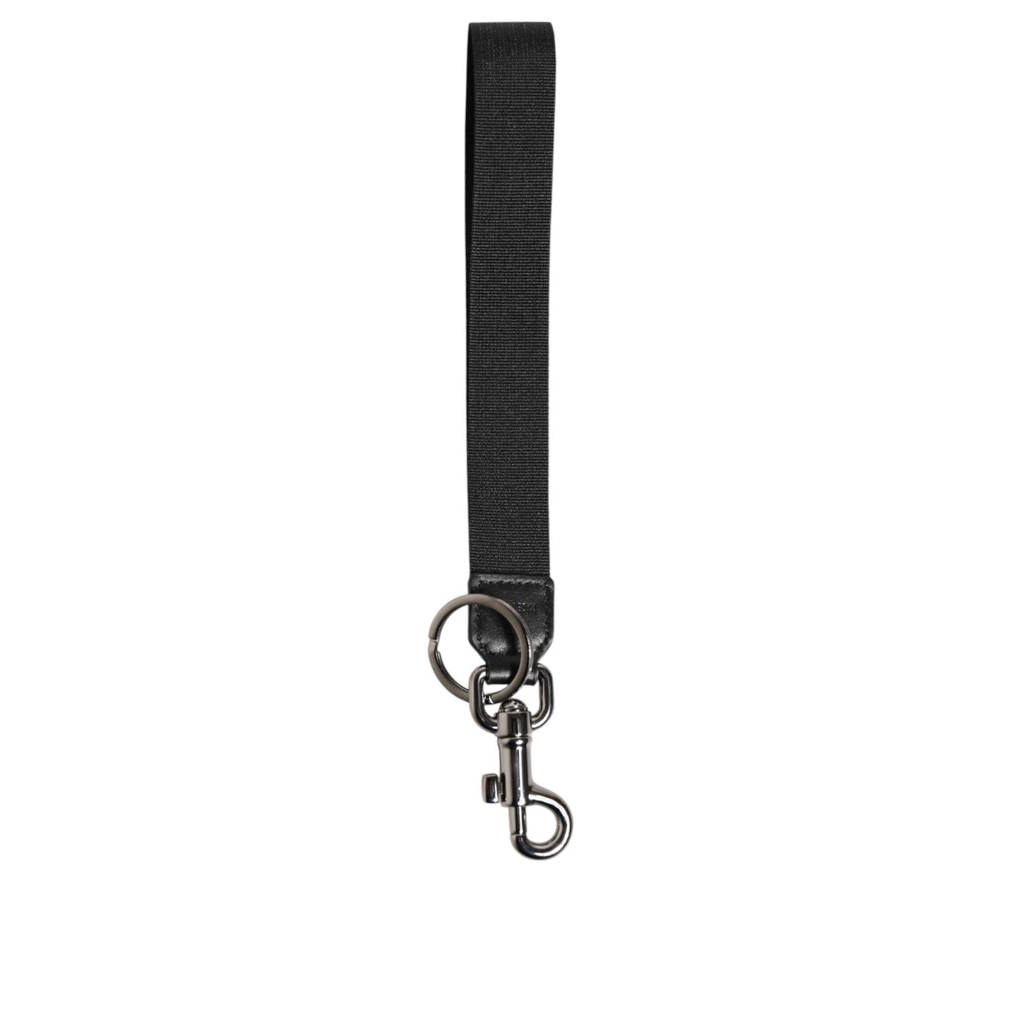 Dolce & Gabbana Black Red DG Logo Polyester Silver Men Keychain Keyring