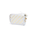 Off-White White/Gold Metallic Stripe Mini Crossbody Bag OF8056121179349