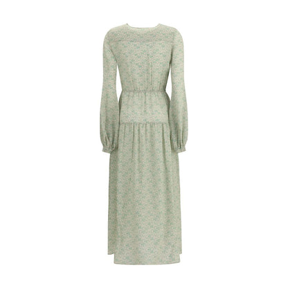 Kristina Ti Green Silk Long Dress