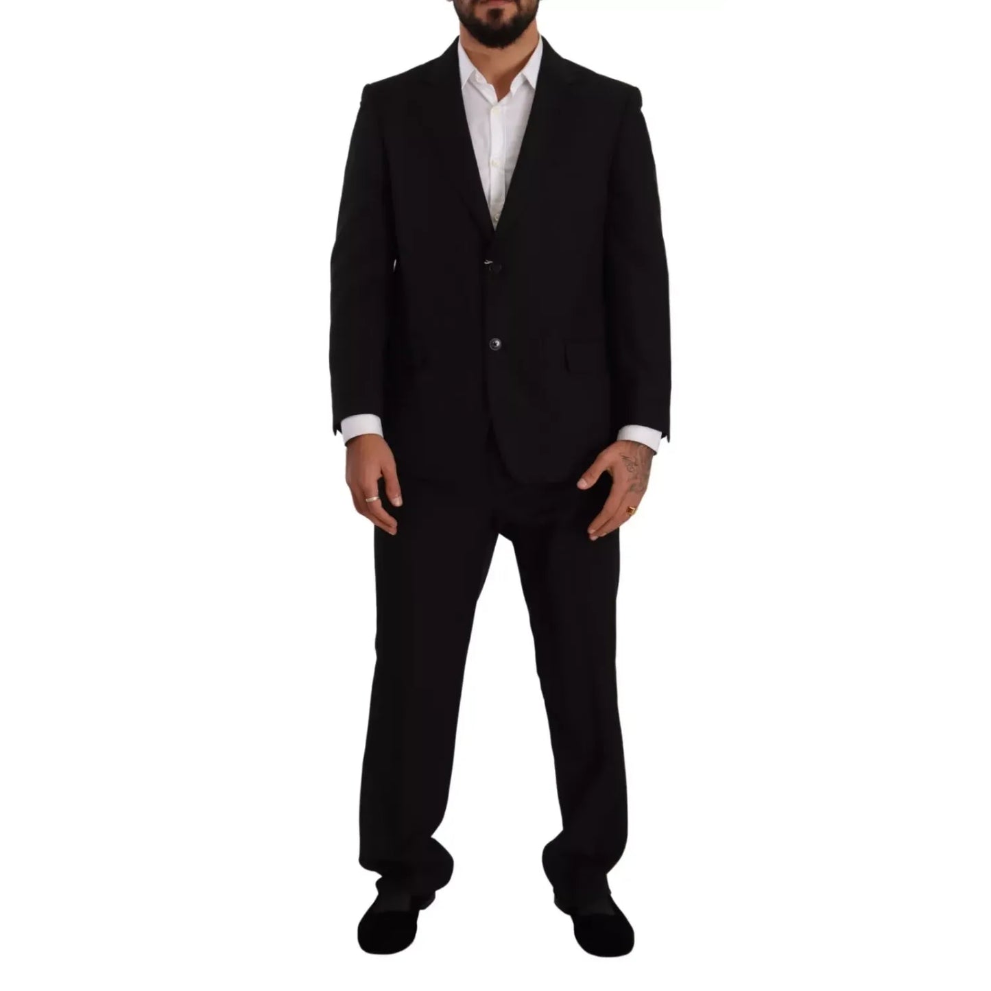 Domenico Tagliente Blue Polyester Single Breasted Formal 2 Piece Suit