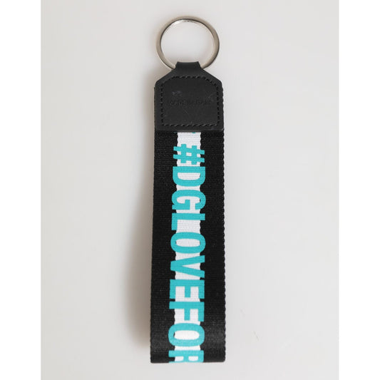 Dolce & Gabbana Multicolor Logo Polyester Brass Holder Keychain Keyring