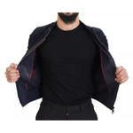 Dolce & Gabbana Dark Blue Suede Lambskin Blouson Jacket JKT3448-44