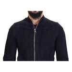 Dolce & Gabbana Dark Blue Suede Lambskin Blouson Jacket JKT3448-44