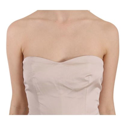 Dolce & Gabbana Beige Sequined Flower Flare Ball Gown Dress Dolce & Gabbana