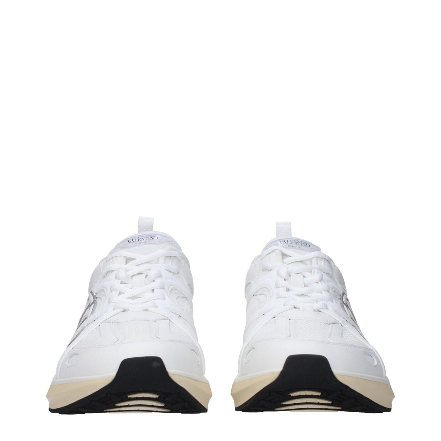 Valentino Garavani White Fabric Athletic Sneakers