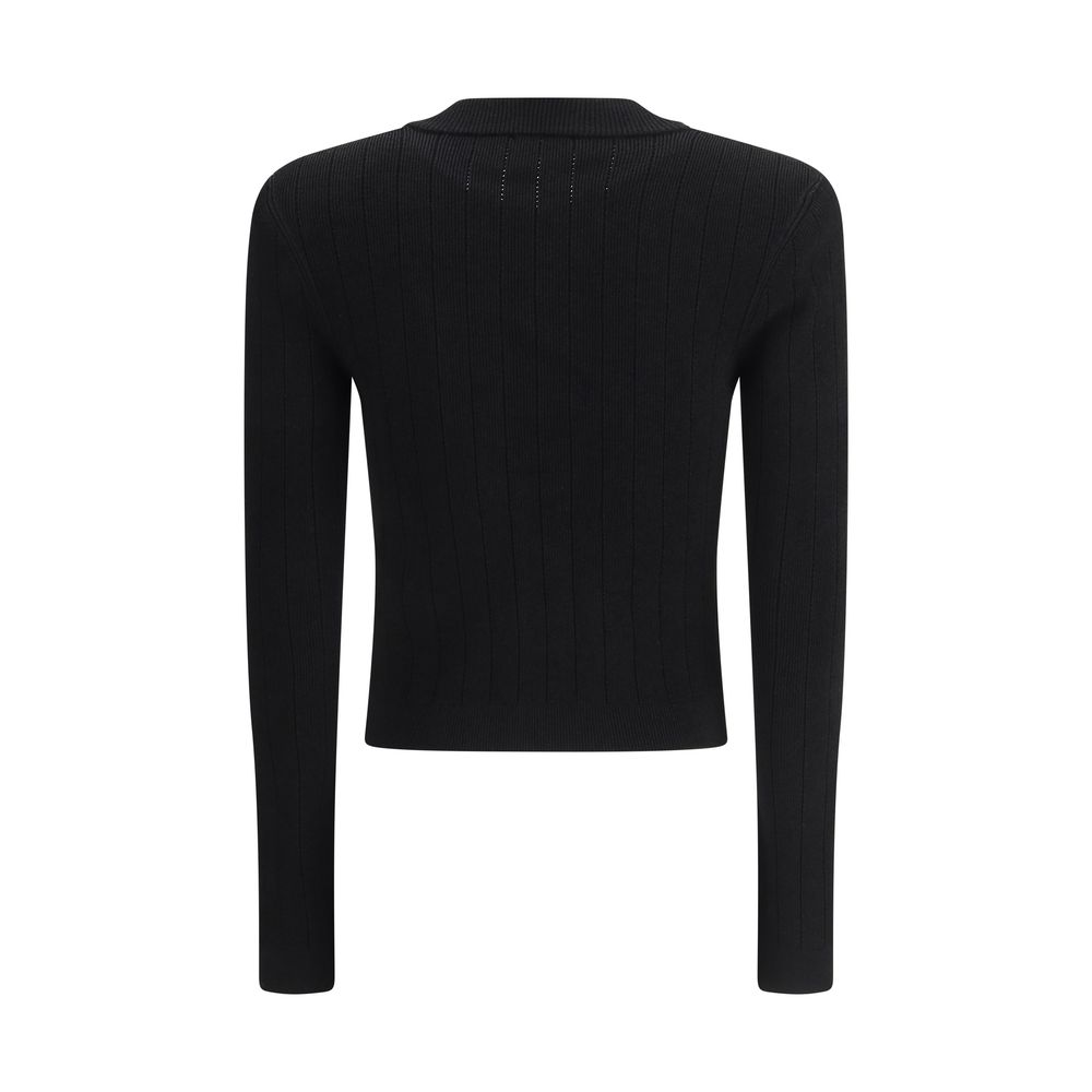 Balmain Black Viscose Cardigan Balmain