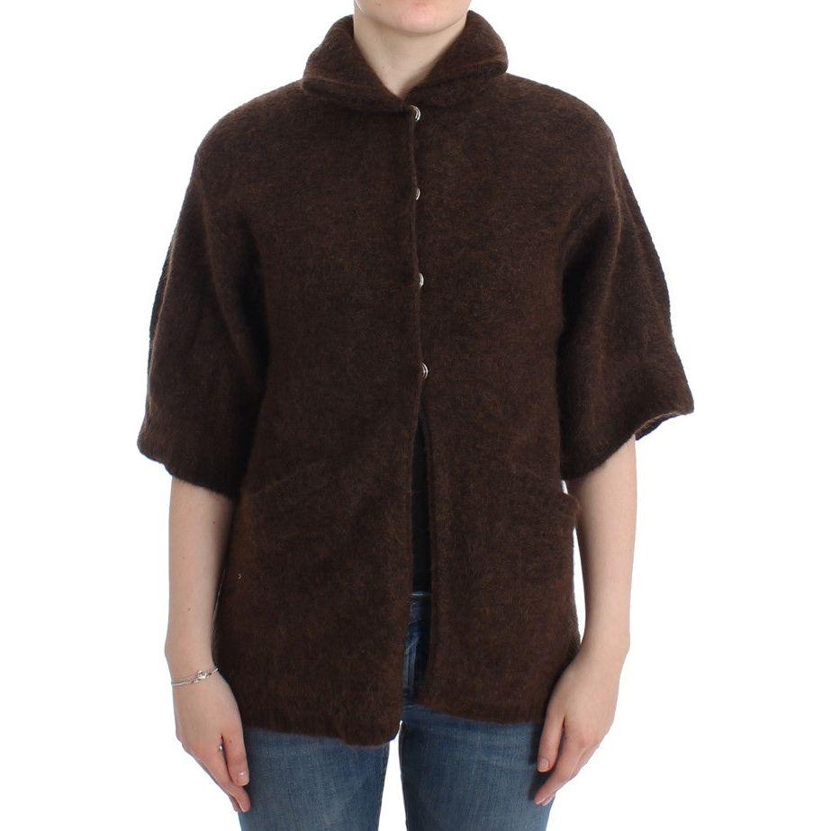 Cavalli Elegant Short Sleeved Brown Cardigan Cavalli