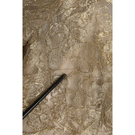Dolce & Gabbana Gold Floral Lace A-line Sheath Mini Dress