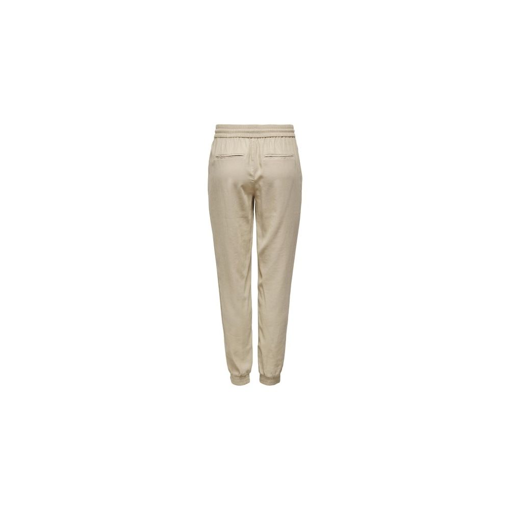 Only Beige Viscose Casual Pants