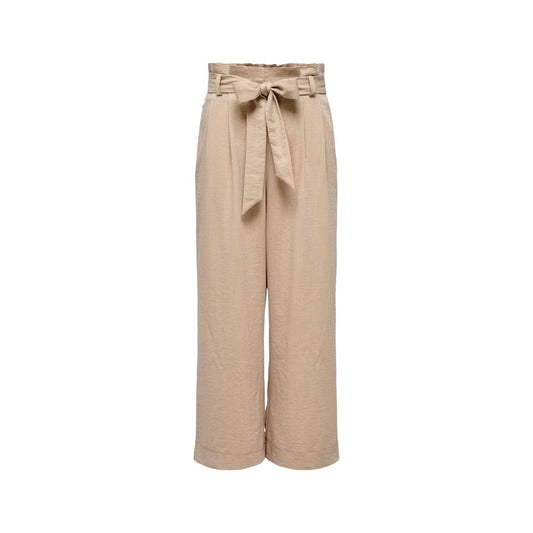 Only Beige Viscose Casual Pants Only