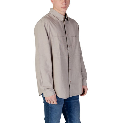 Calvin Klein Jeans Beige Recycled Cotton Shirt Calvin Klein Jeans