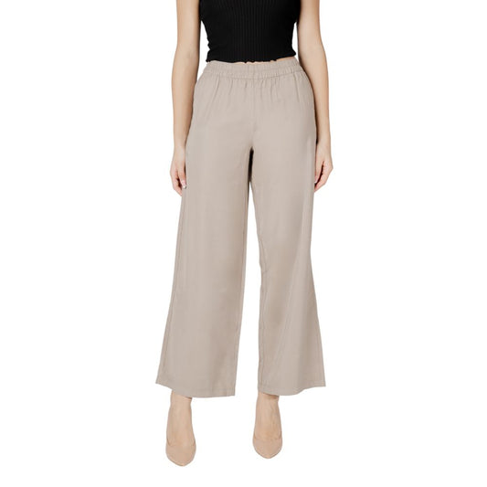 Only Beige Viscose Casual Pants Only