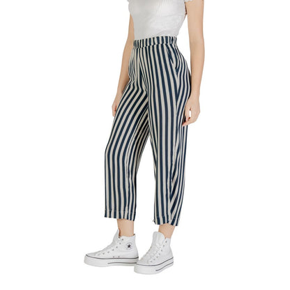 ICHI Blue Viscose Cropped Pants 1728,71956299936,Blue,Clothing,Cropped Pants - Pants - Clothing,ICHI,New with tags,Pants - Clothing,Women,XL