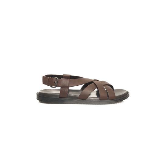 Cerruti 1881 Brown Cowhide Men Sandal Cerruti 1881