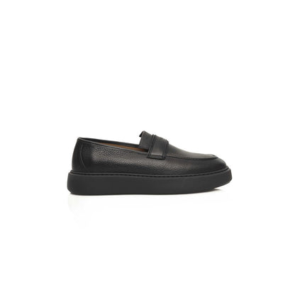Cerruti 1881 Black Leather Men Loafer