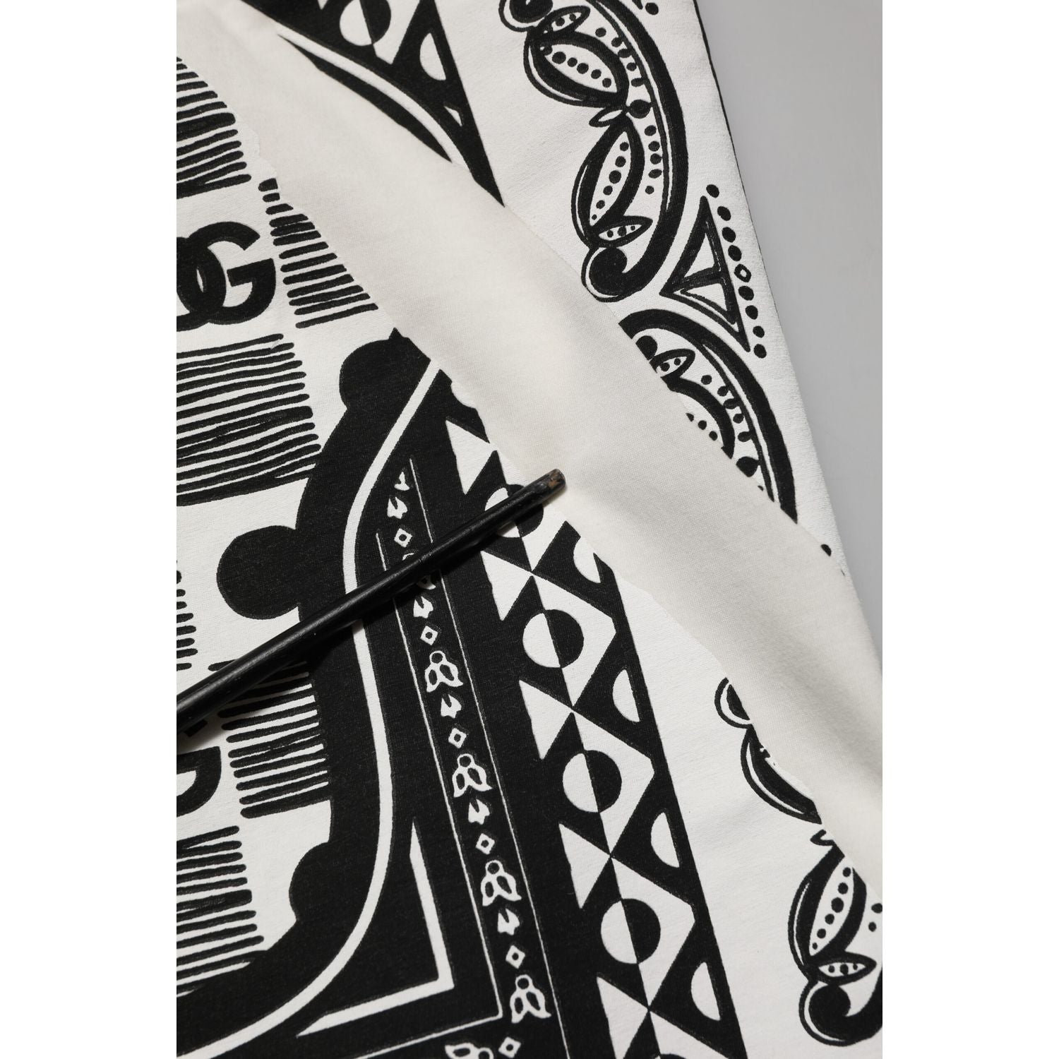 Dolce & Gabbana White Cotton Logo Bandana Print Men T-shirt