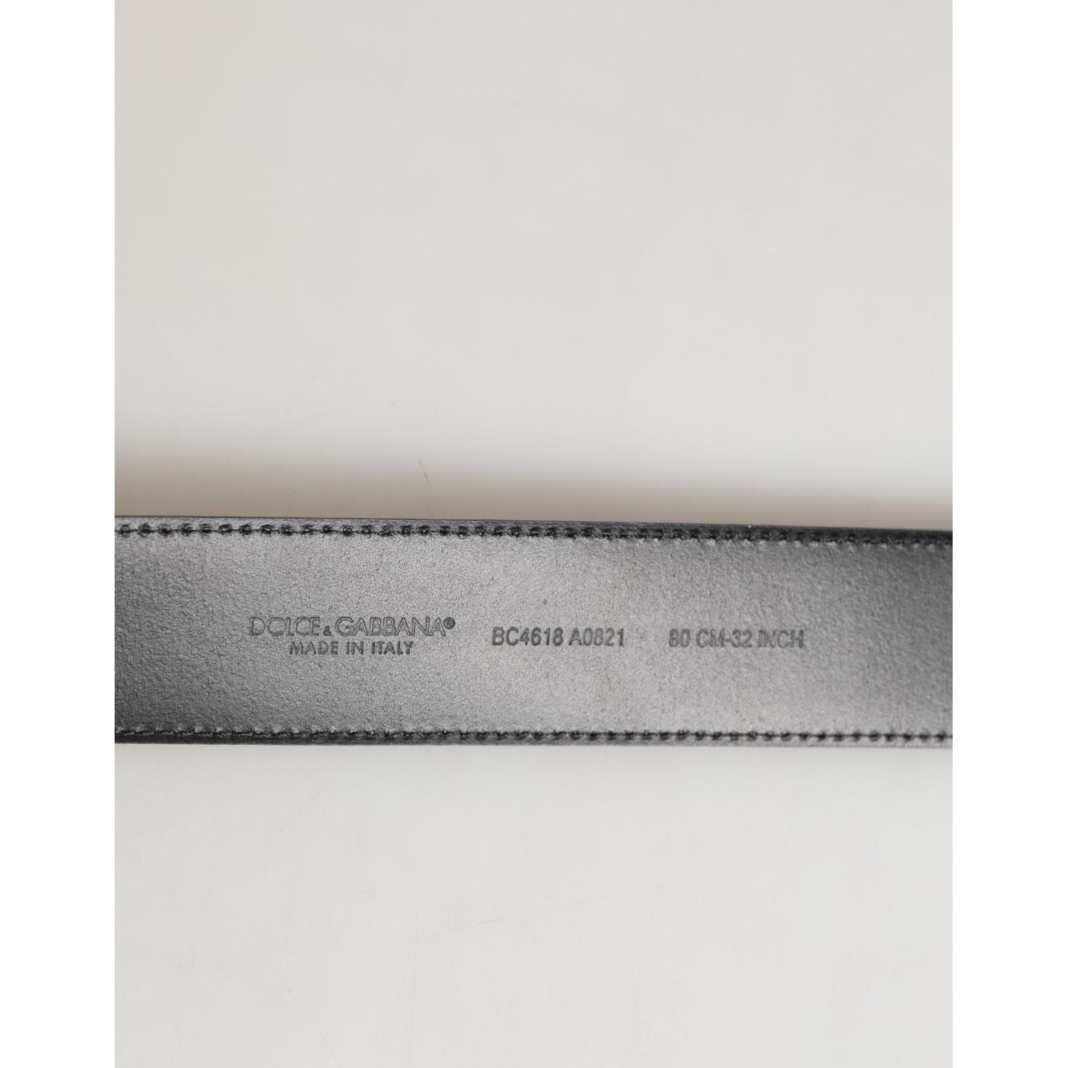 Dolce & Gabbana Black Leather Classic Metal Logo Buckle Belt