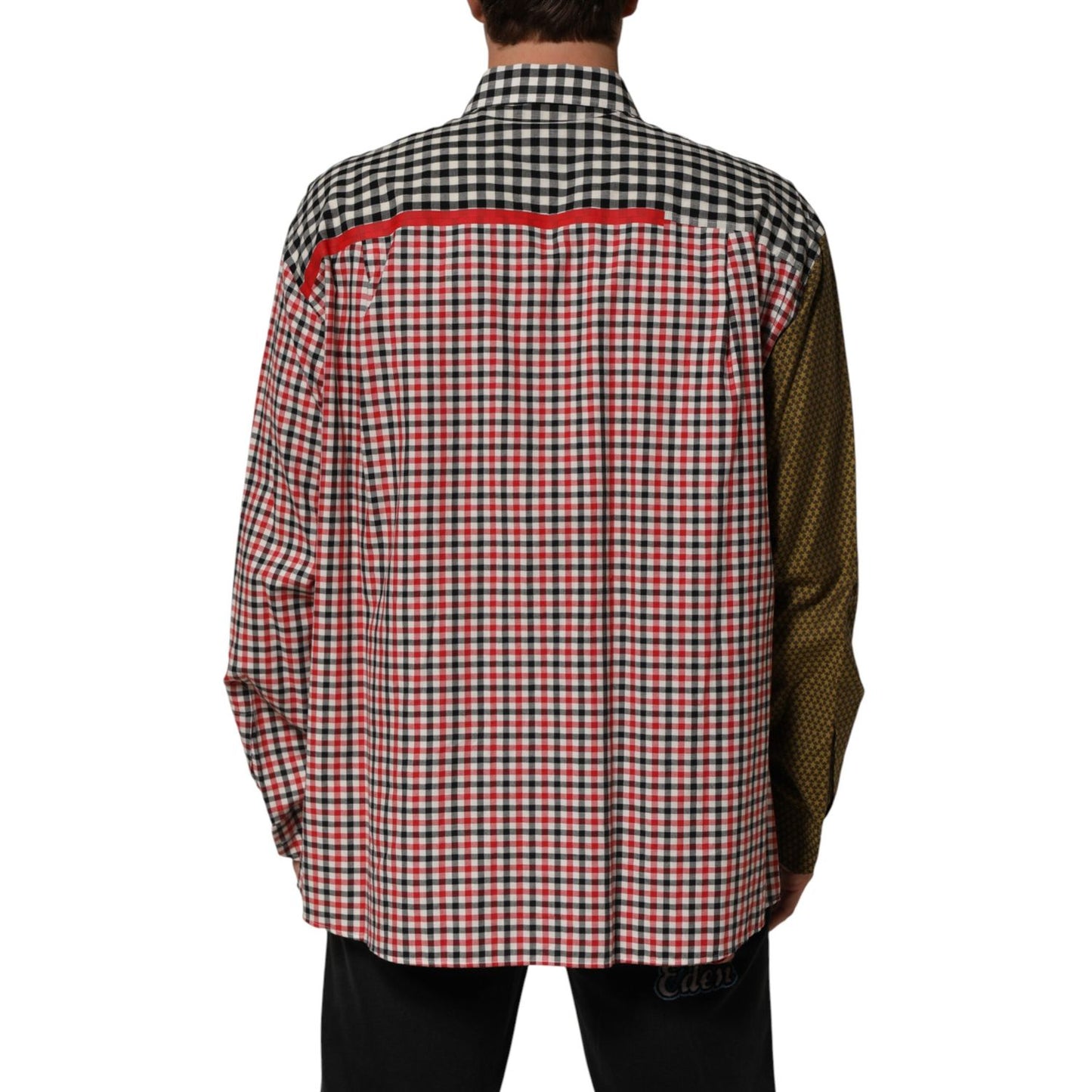 Dolce & Gabbana Multicolor Cotton Collared Checkered Shirt