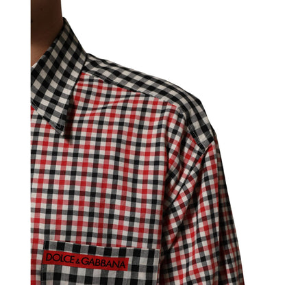 Dolce & Gabbana Multicolor Cotton Collared Checkered Shirt