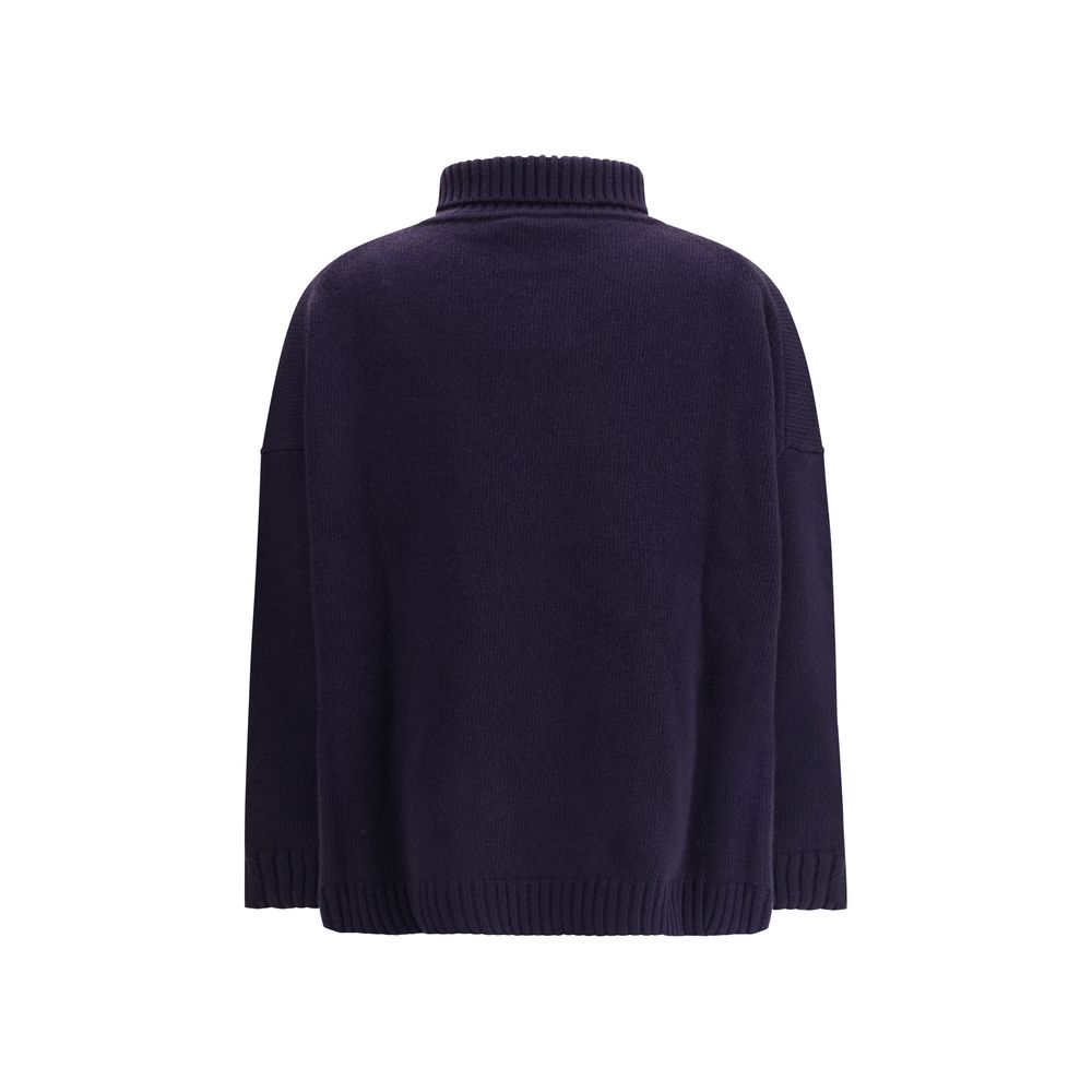 Max Mara Blue Fleece Wool Turtleneck