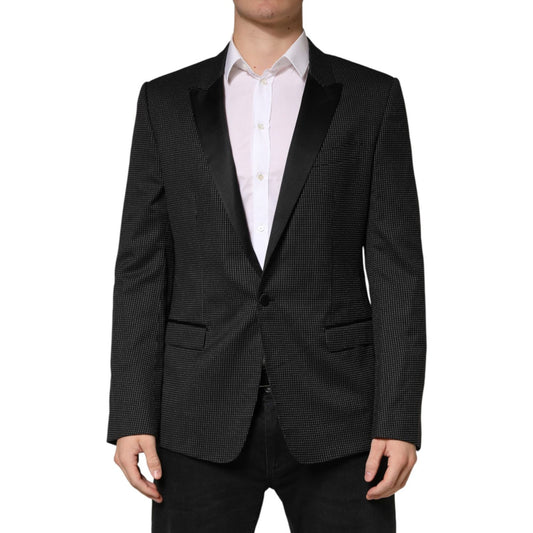 Dolce & Gabbana Dark Gray Fantasy Single Breasted Jacket Blazer