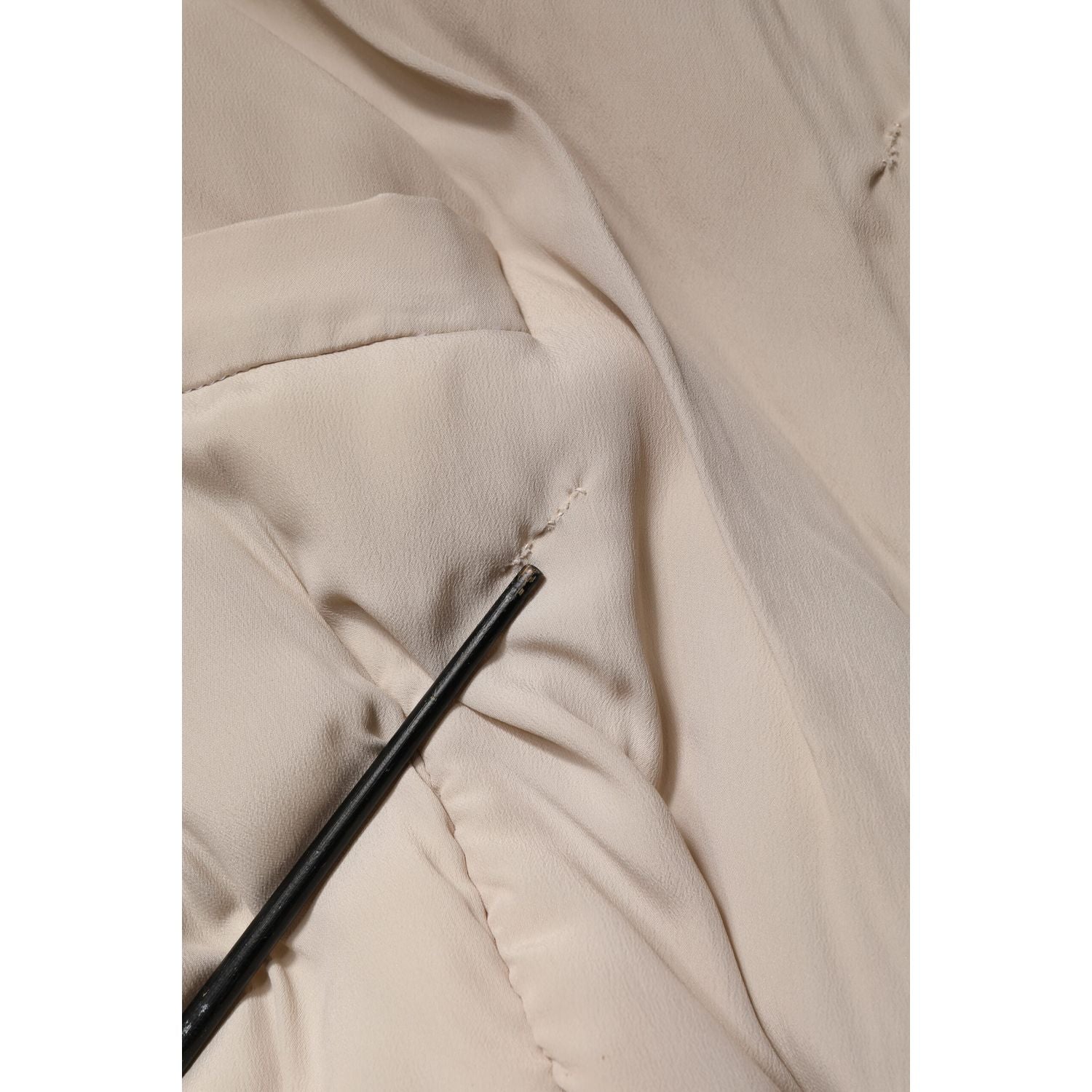 Dolce & Gabbana Beige Padded Collared Long Trench Coat Jacket