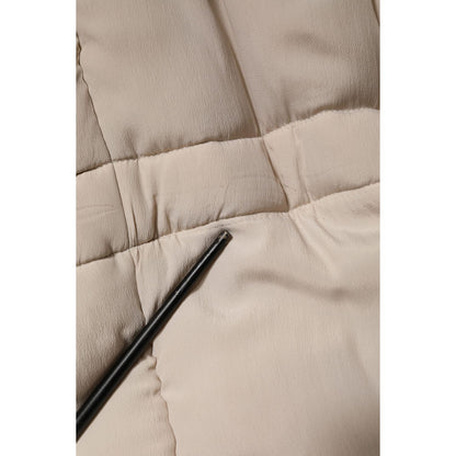 Dolce & Gabbana Beige Padded Collared Long Trench Coat Jacket