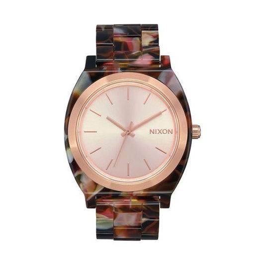 NIXON Mod. TIME TELLER ladies wristwatch, 40mm acetate case and strap, quartz movement, in official packaging, water resistant 10 ATM.