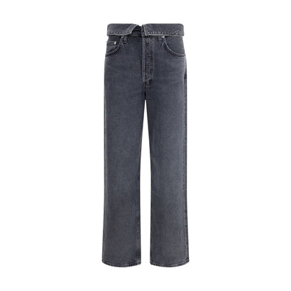 Agolde Black Cotton Tapered Jeans Agolde