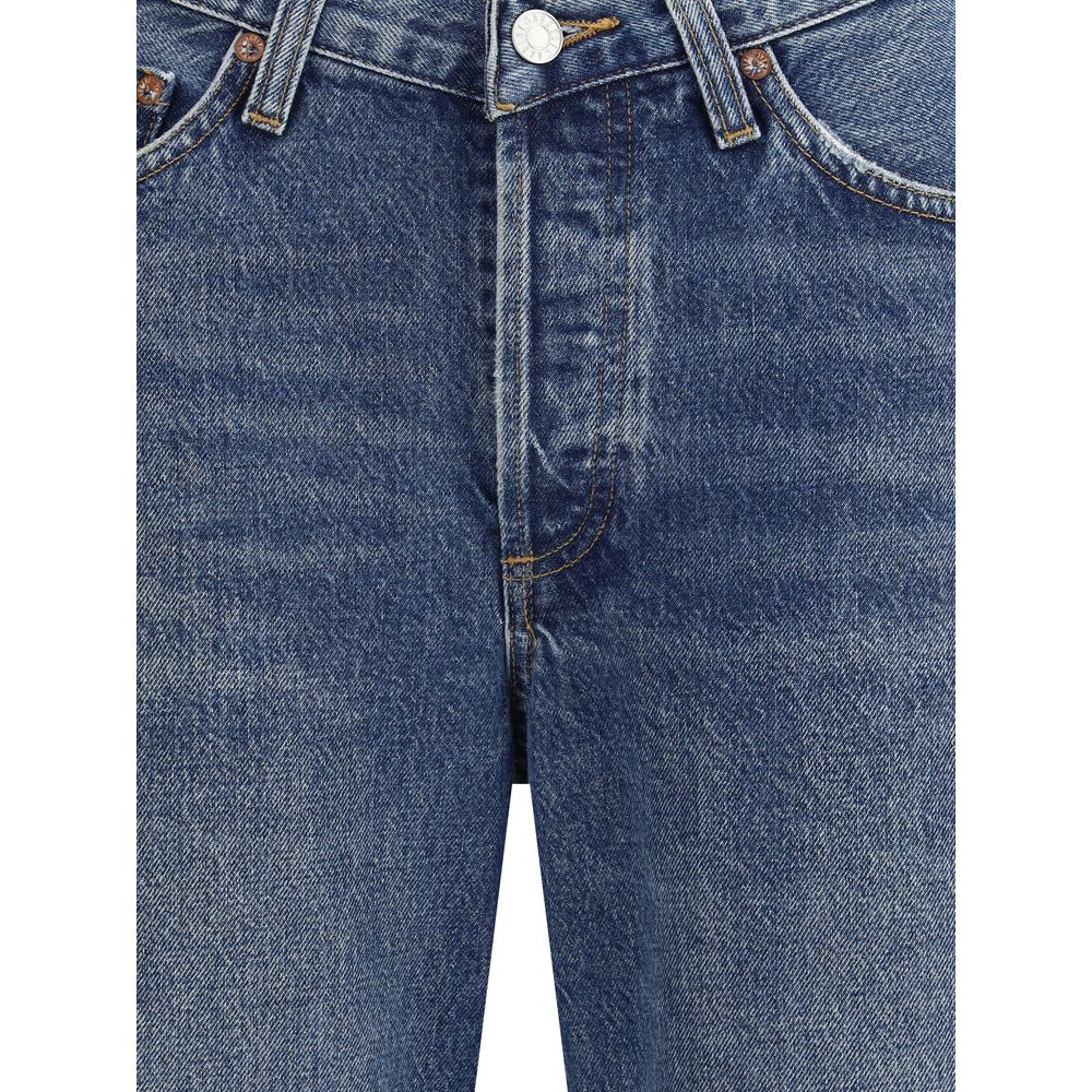 Agolde Blue Cotton Straight-Leg Jeans Agolde