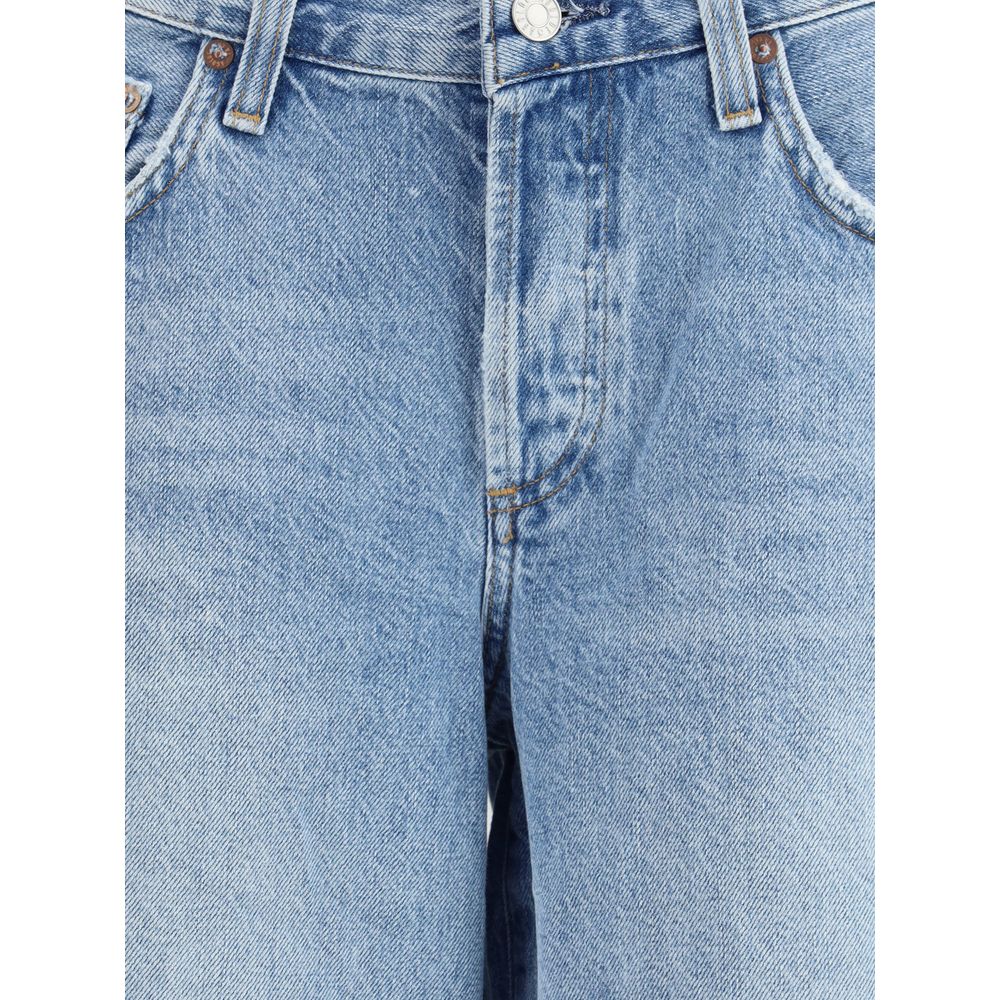 Agolde Light Blue Cotton Bermuda Shorts Agolde