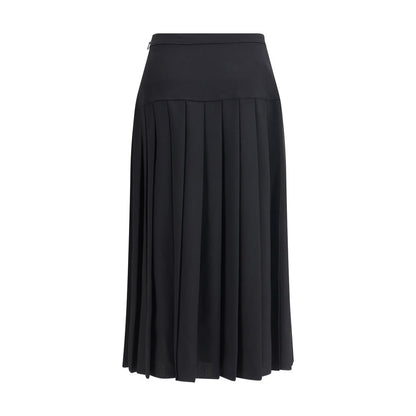 Alessandra Rich Black Fleece Wool Midi Skirt Alessandra Rich