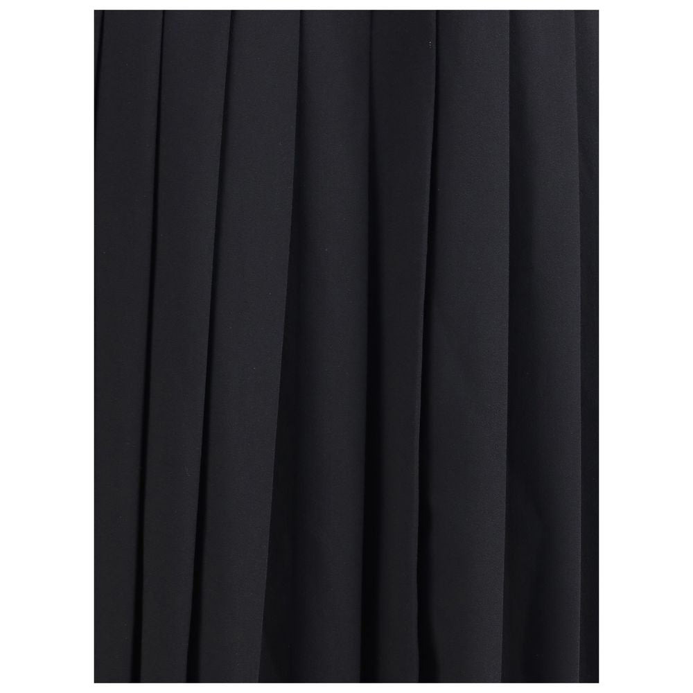 Alessandra Rich Black Fleece Wool Midi Skirt Alessandra Rich