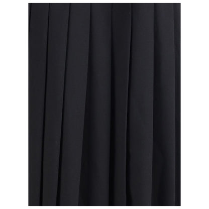 Alessandra Rich Black Fleece Wool Midi Skirt Alessandra Rich