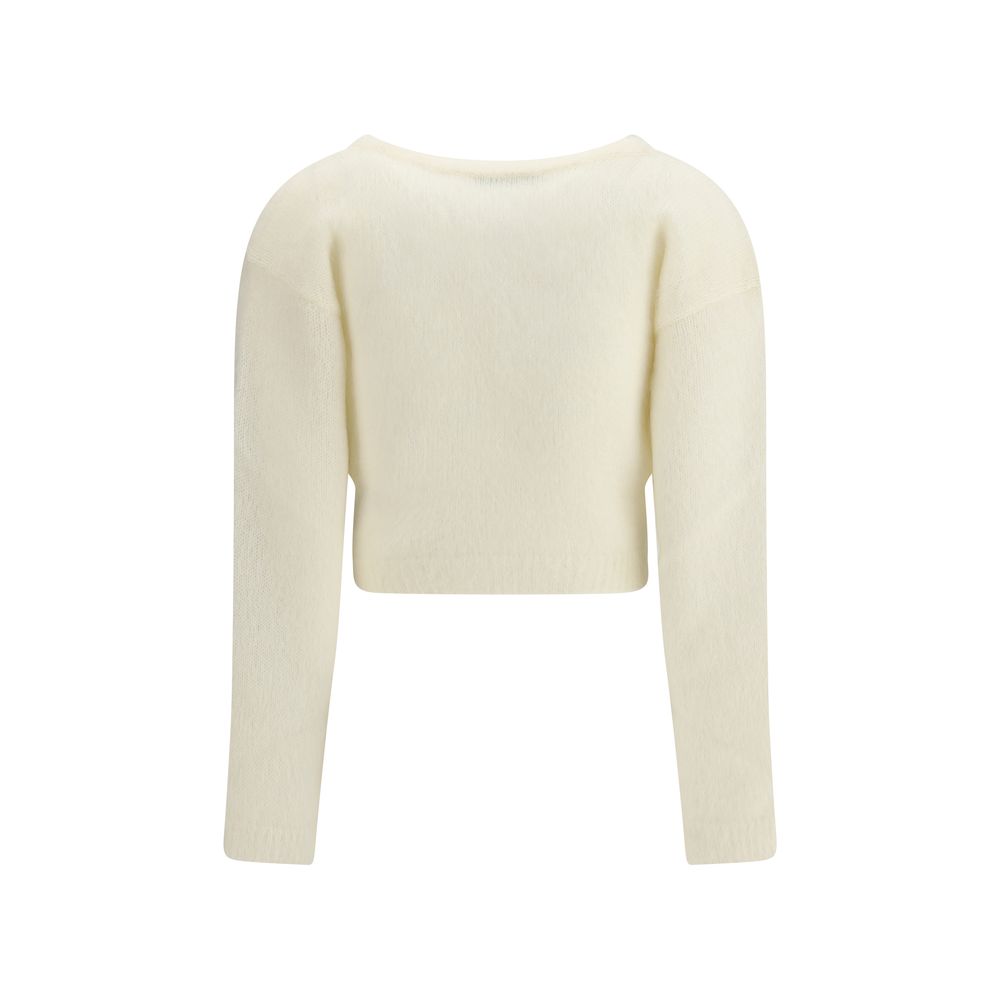 Alessandra Rich White Mohair Cardigan Alessandra Rich