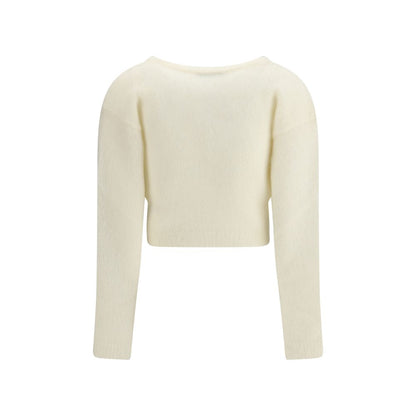 Alessandra Rich White Mohair Cardigan Alessandra Rich